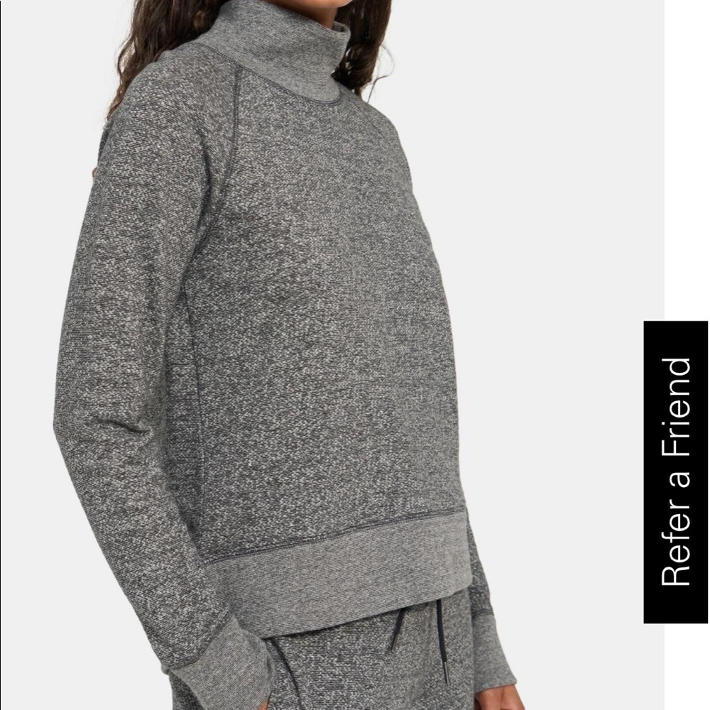 NWT THEORY MOCK NECK COTTON TERRY PULLOVER